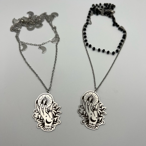 Stylish Witchy Chic Layered Necklace Set -Trendy Esoteric Edgy Necklace - Picture 6 of 8